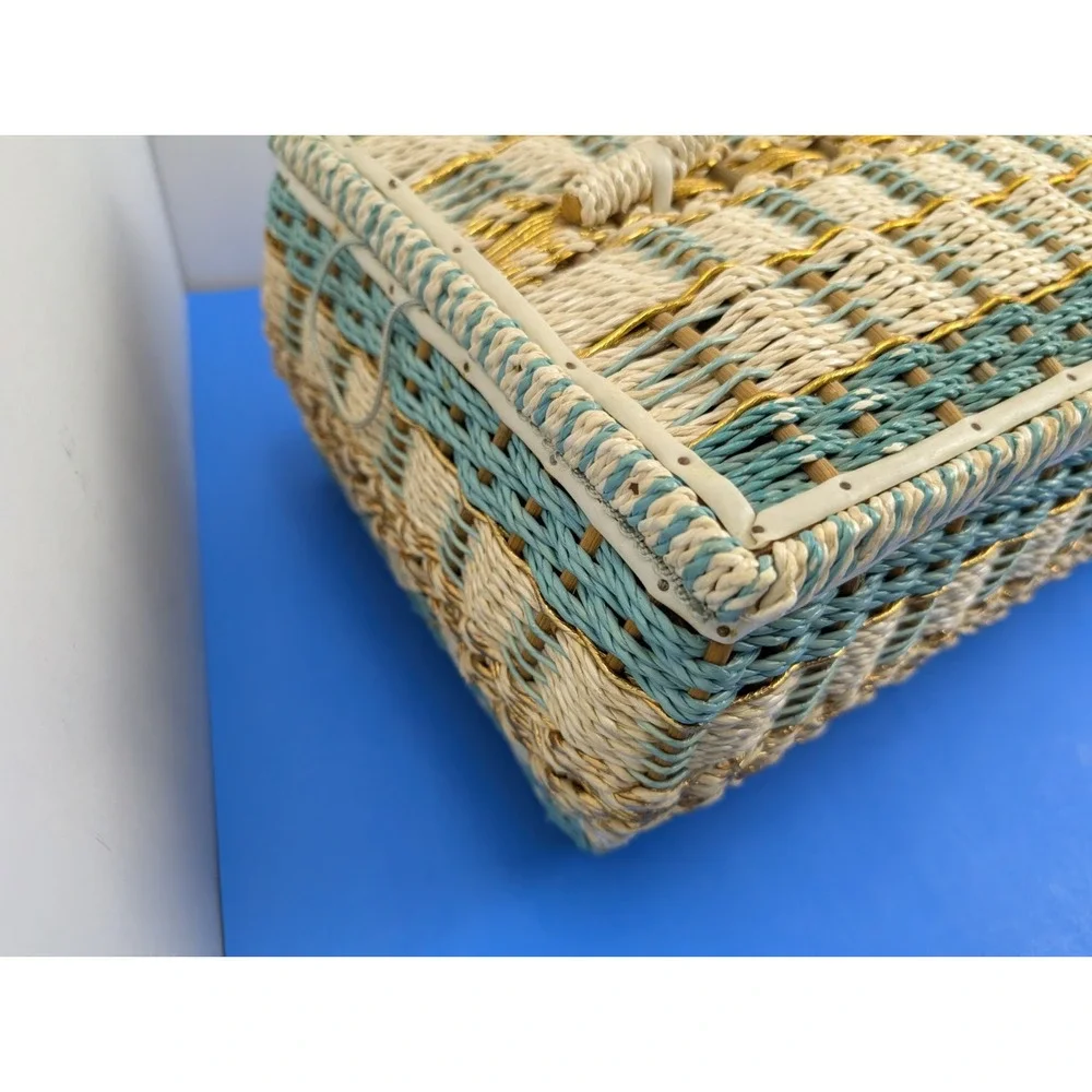 Vintage Wicker Sewing Basket LARGE 15